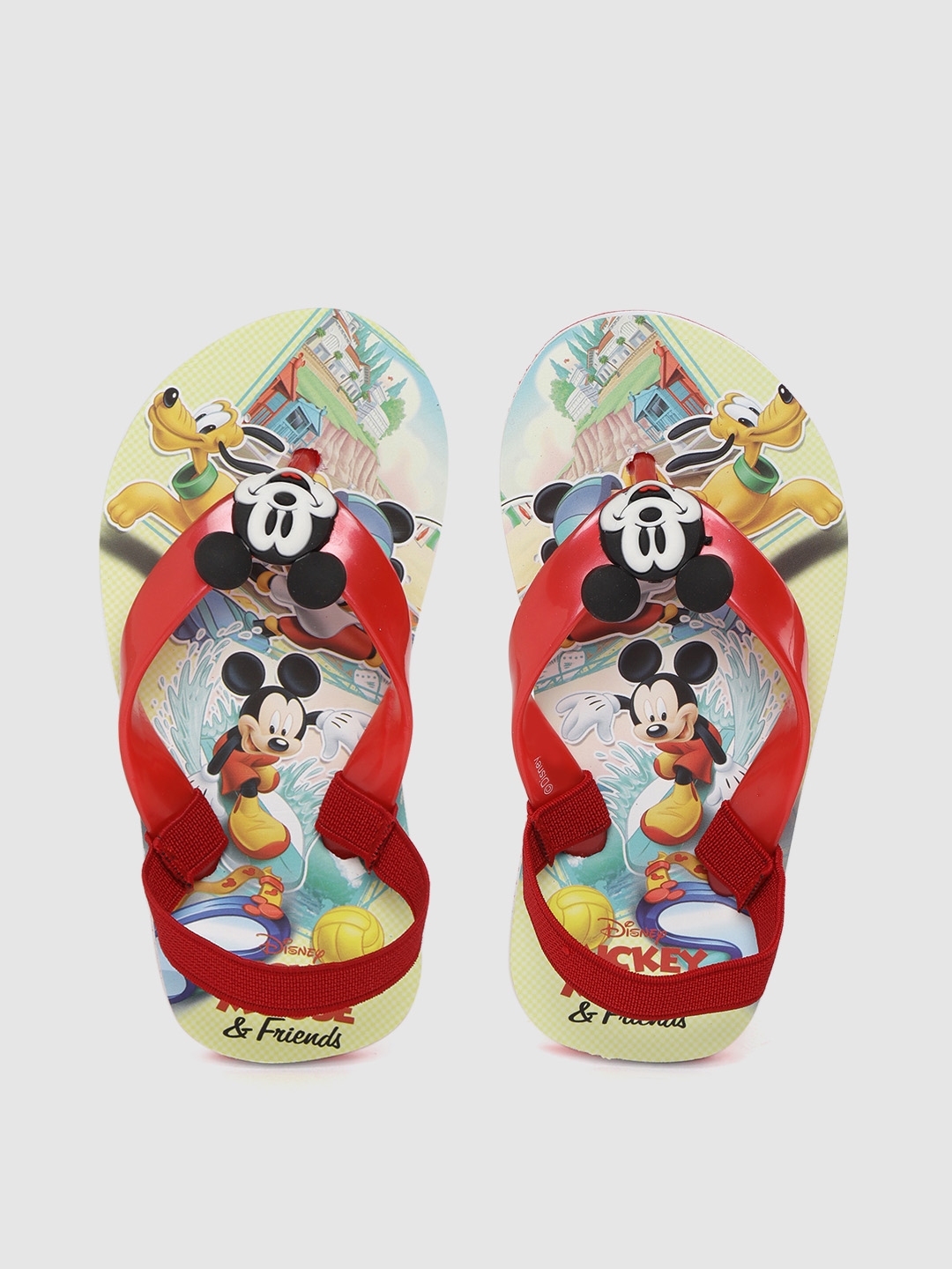 Buy Toothless Boys Red & Blue Disney Mickey Printed Thong Flip Flops ...
