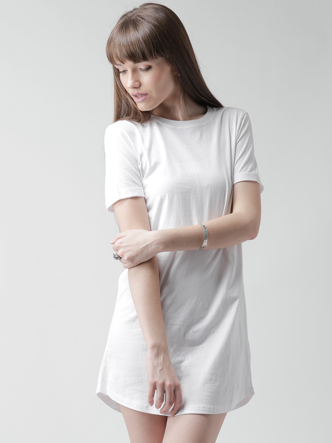 Buy FOREVER 21 White T Shirt Dress Dresses for Women 1129614 Myntra