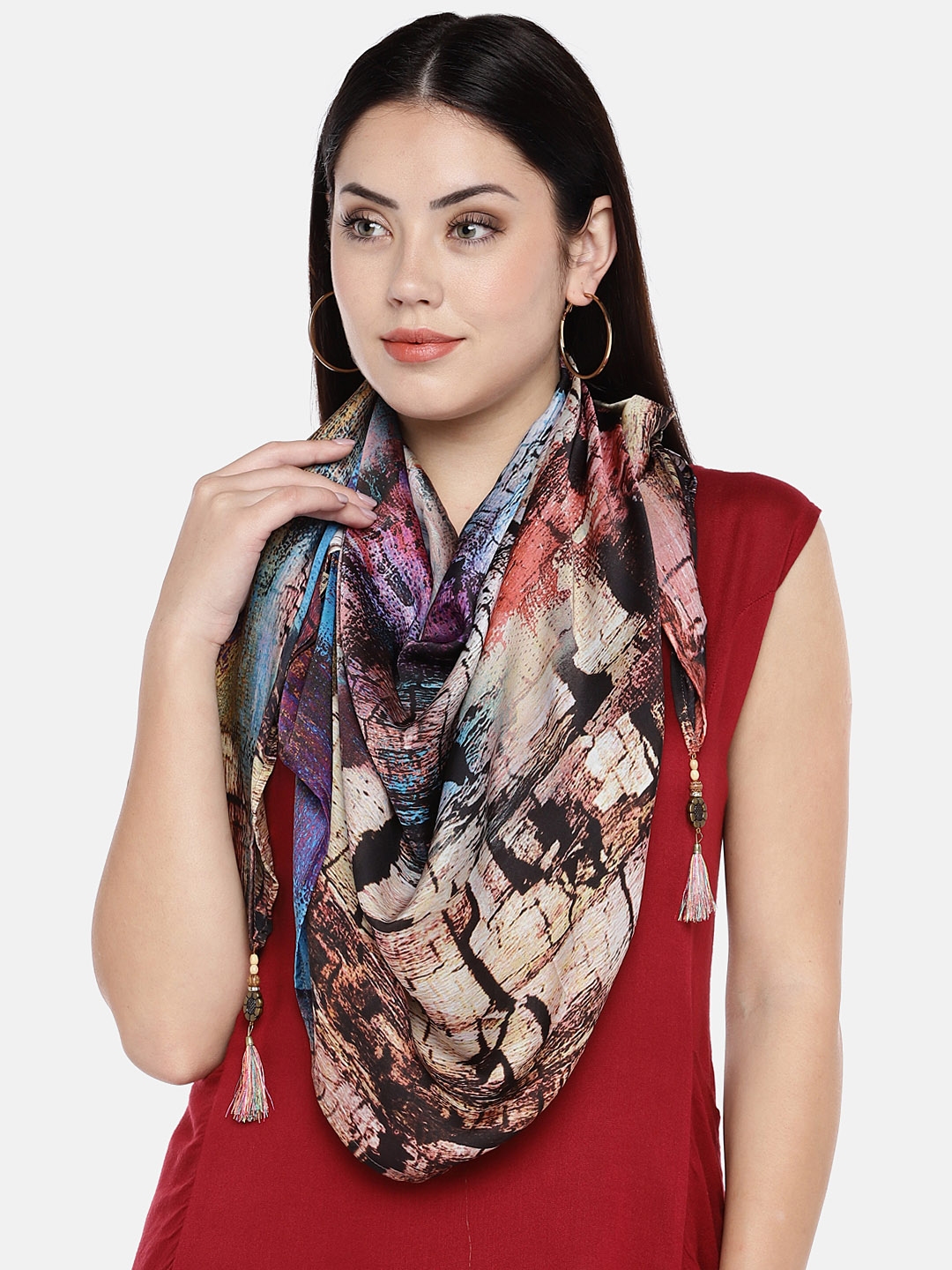 Buy Shiloh Women Multicoloured Printed Scarf Scarves for Women