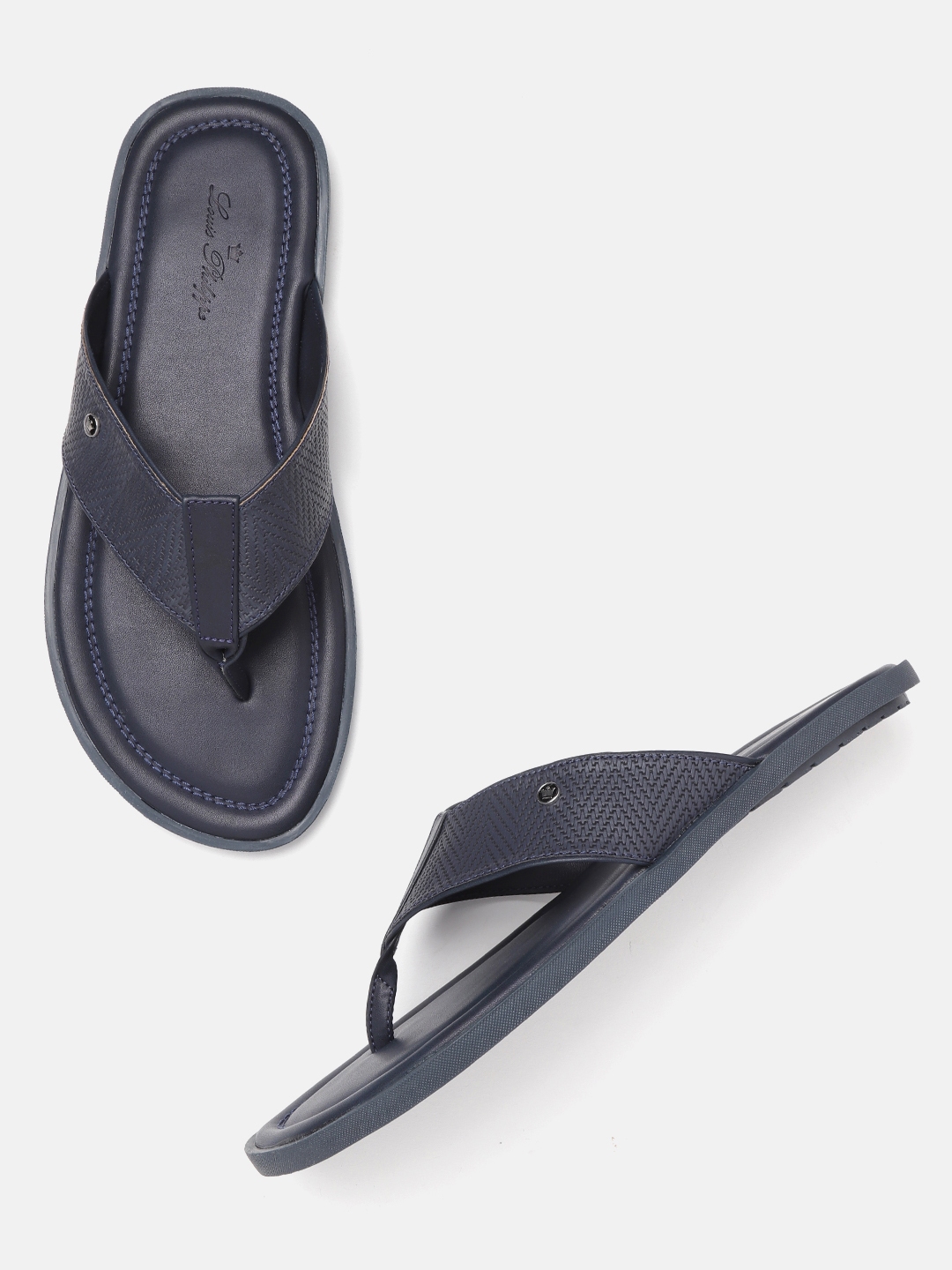 louis philippe men's leather sandals and floaters