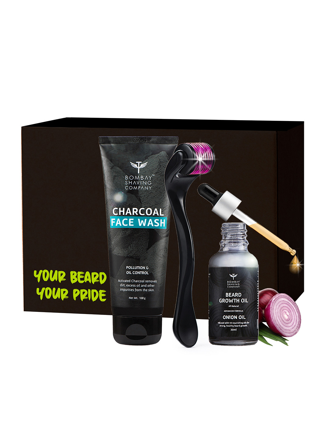 Buy Bombay Shaving Company Set Of Onion Beard Growth Oil,Charcoal Face