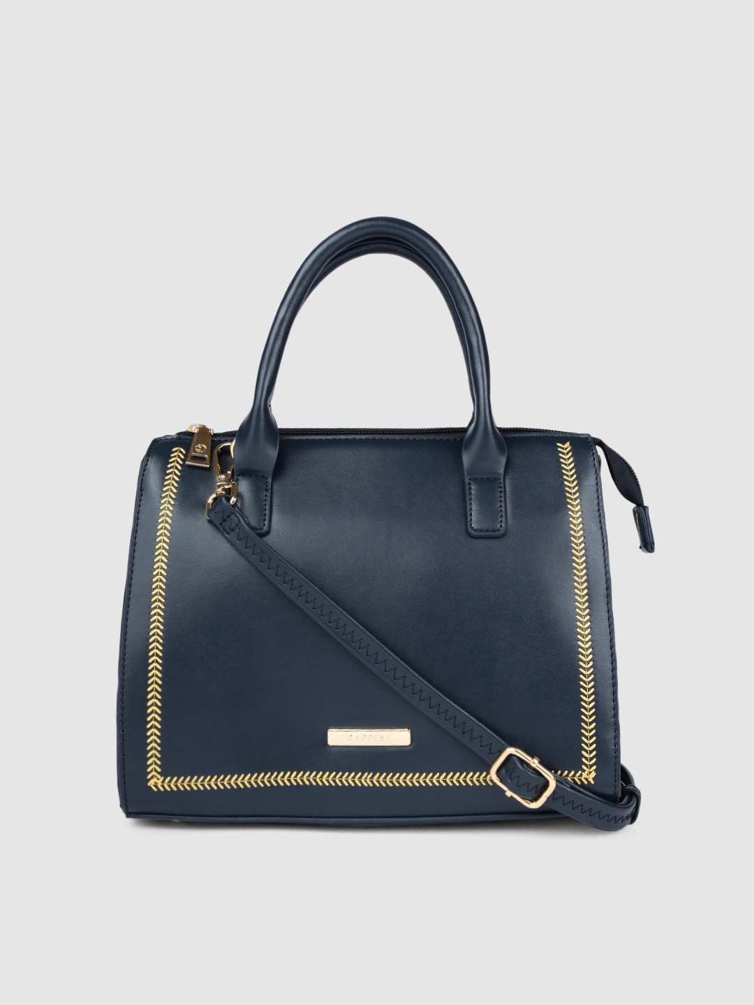Buy Caprese Navy Blue Solid Poppy Handheld Bag - Handbags for Women ...