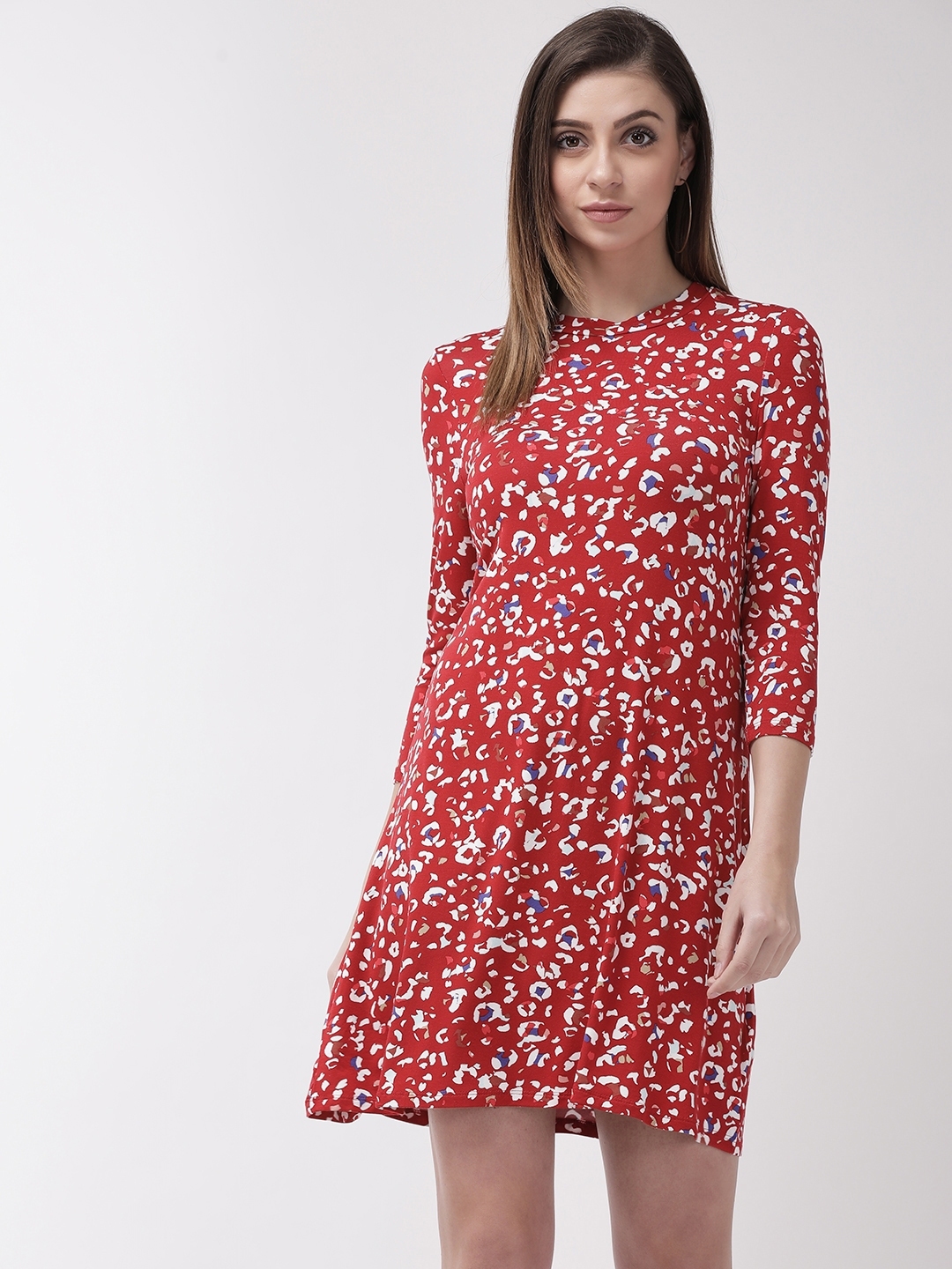 Buy Marks & Spencer Women Red & White Printed A Line Dress - Dresses for Women 11313306 | Myntra