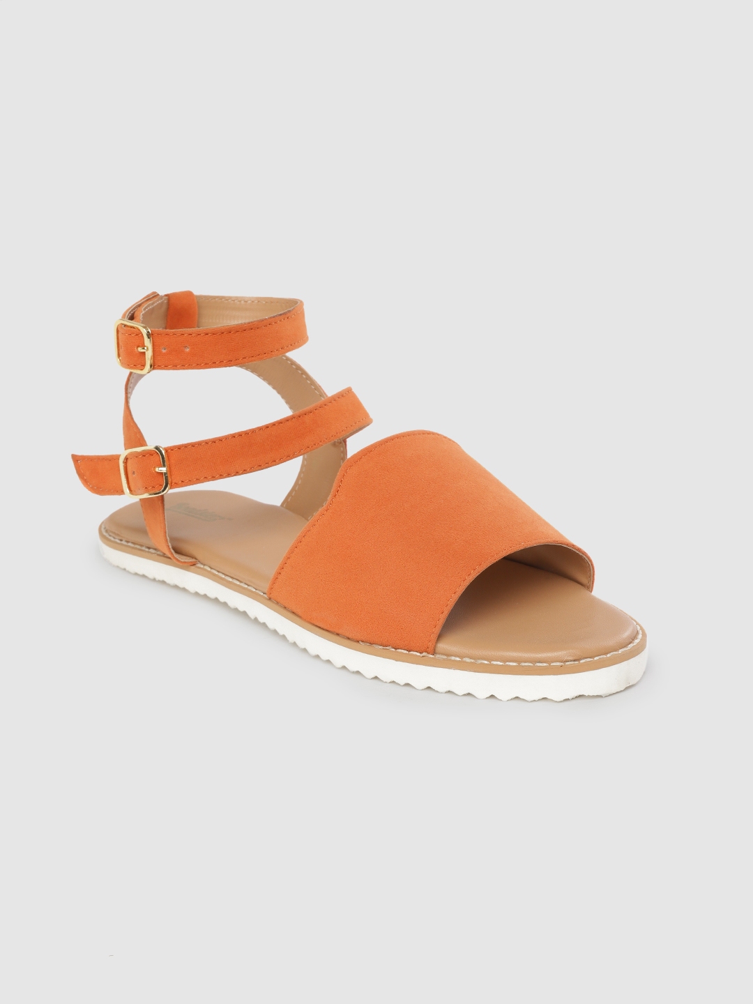 orange pointed toe flats