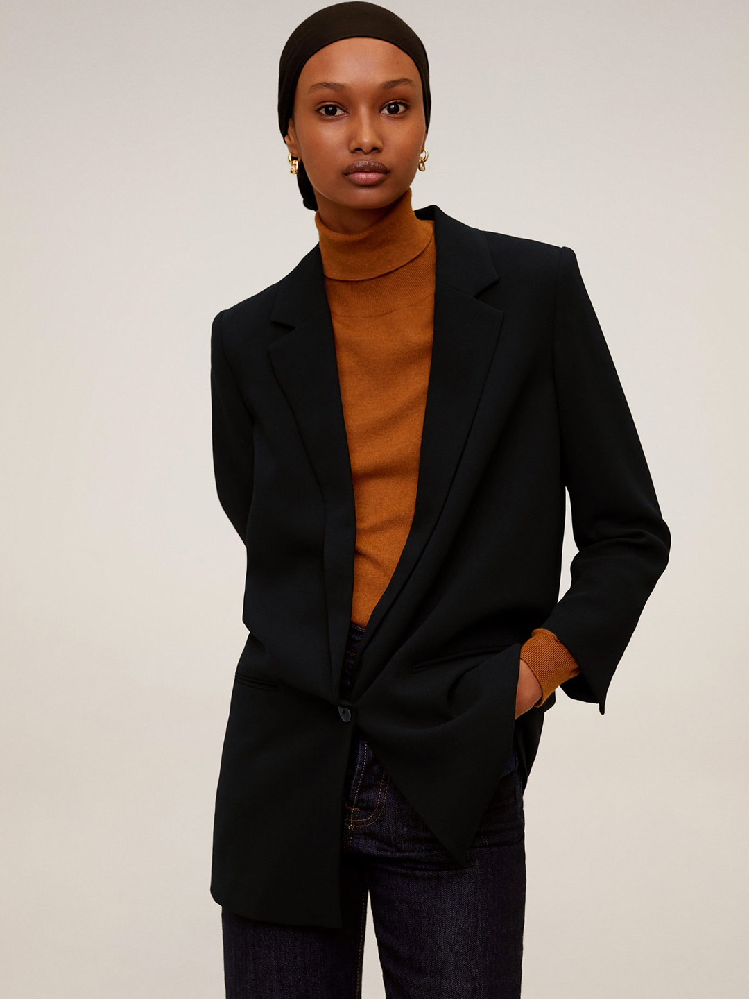 Buy MANGO Women Black Solid Smart Casual Blazer Blazers for Women