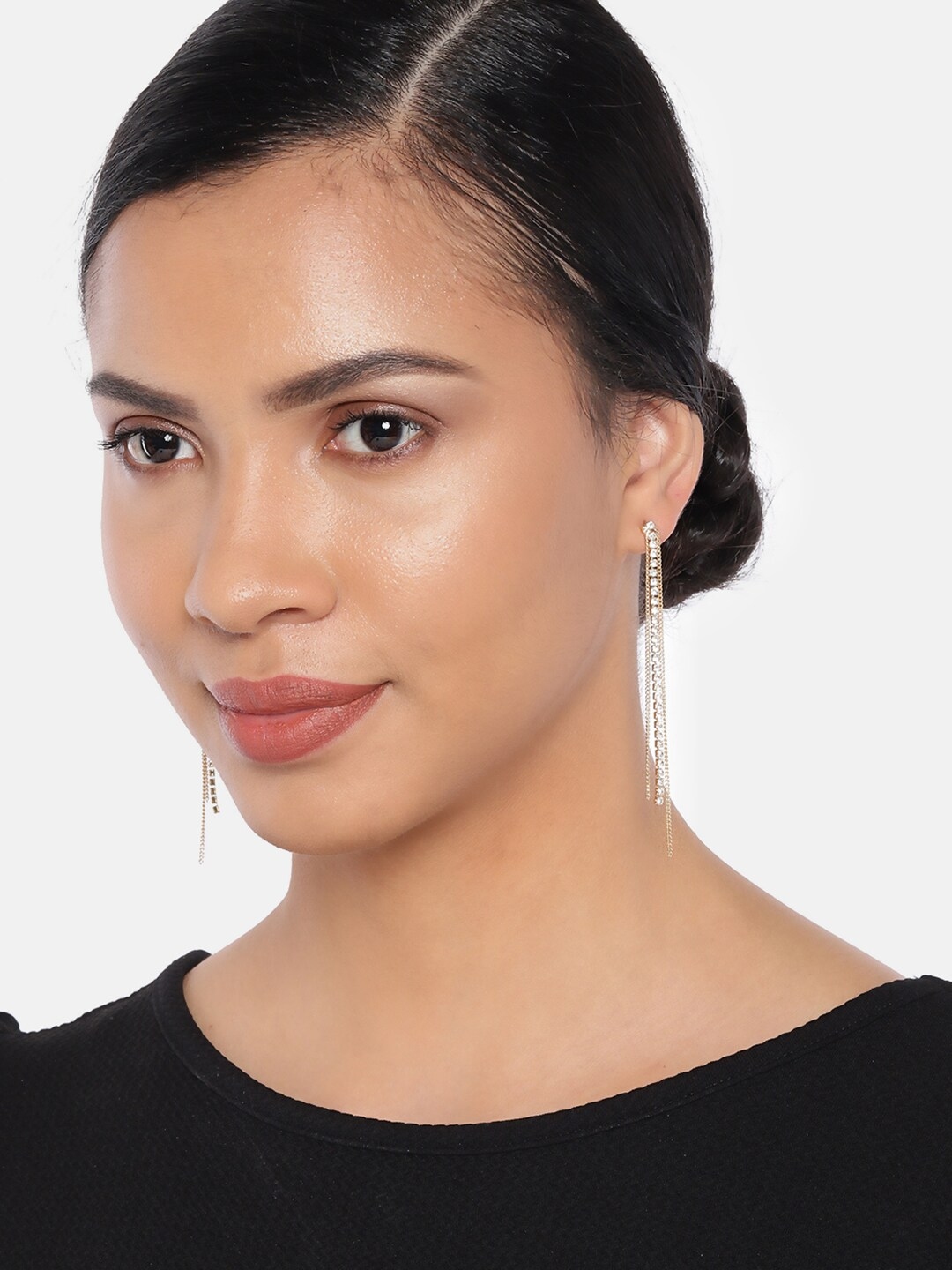 Buy Ayesha Women Gold Toned Contemporary Drop Earrings - Earrings for ...