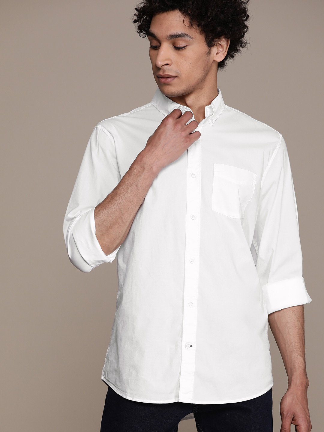 Buy GAP Men White Standard Regular Fit Solid Casual Shirt Shirts for