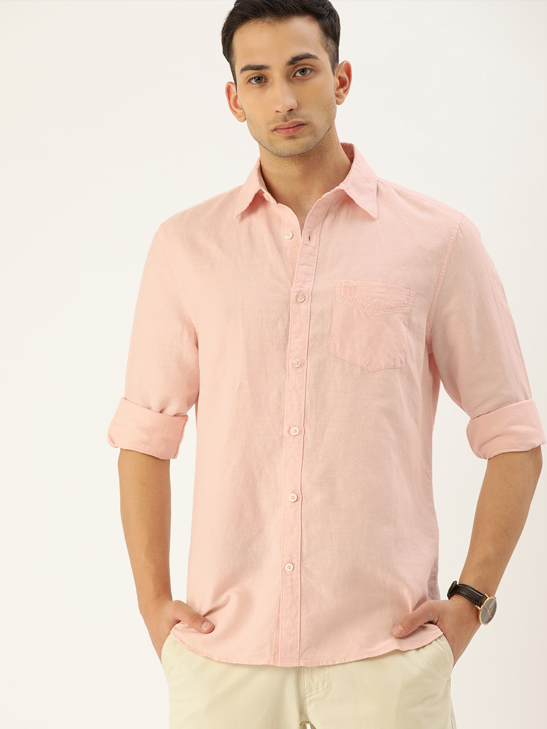 Buy GAP Men Pink Regular Fit Solid Casual Shirt Shirts for Men