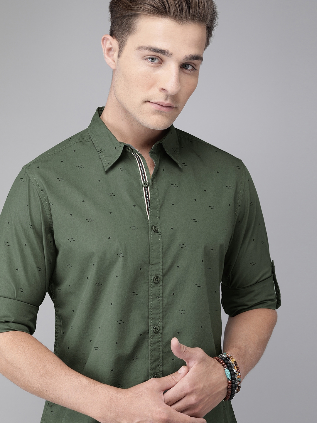 racing green casual shirts