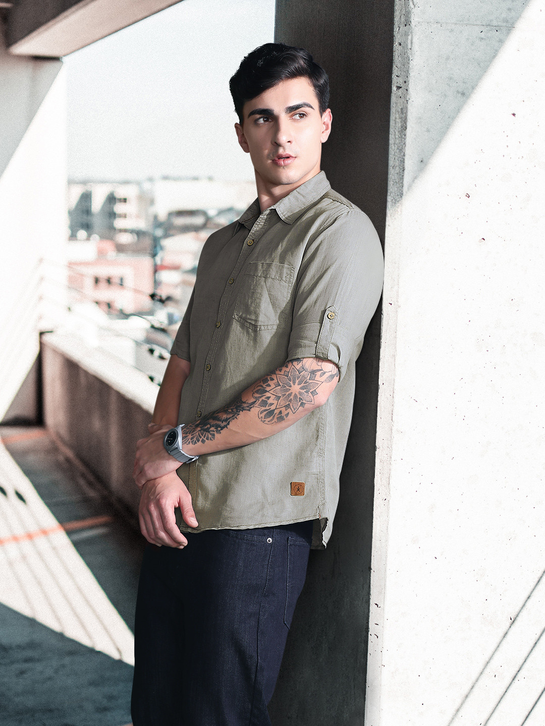 Buy Roadster Men Grey Regular Fit Solid Casual Shirt - Shirts for Men ...