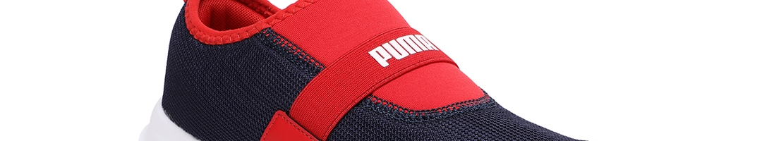 Buy Puma Boys Navy Blue & Red Colourblocked Flex JR IDP Slip On ...