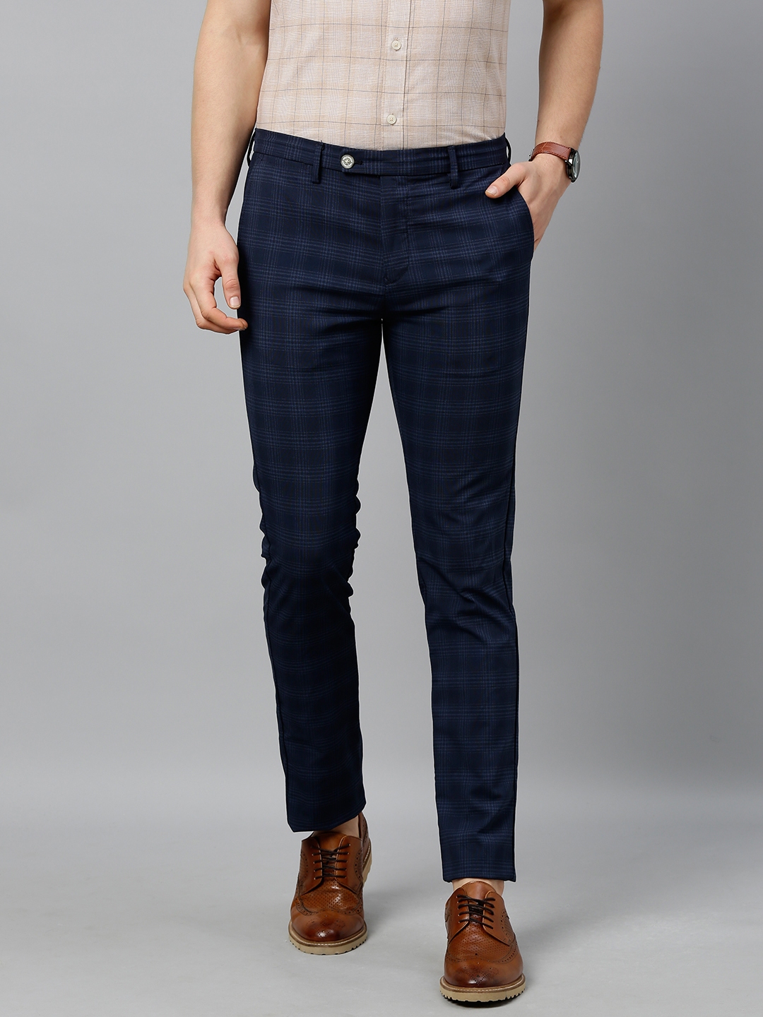 checked smart joggers
