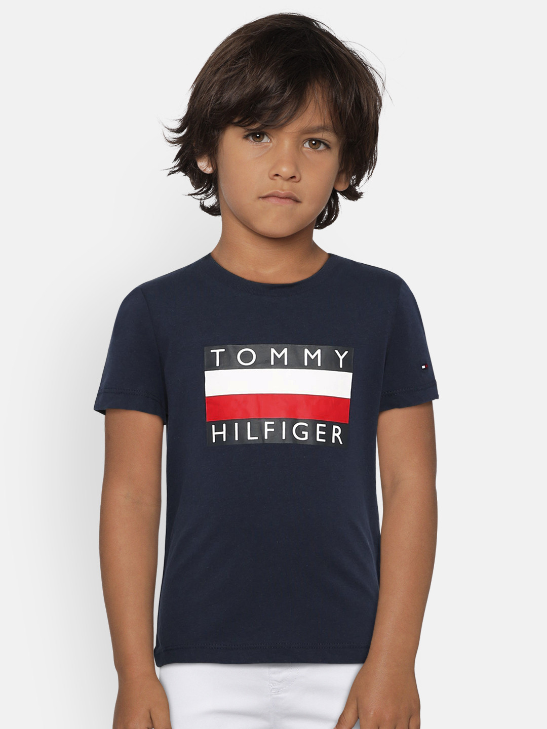 Buy Tommy Hilfiger Boys Navy Blue Printed Round Neck T Shirt Tshirts