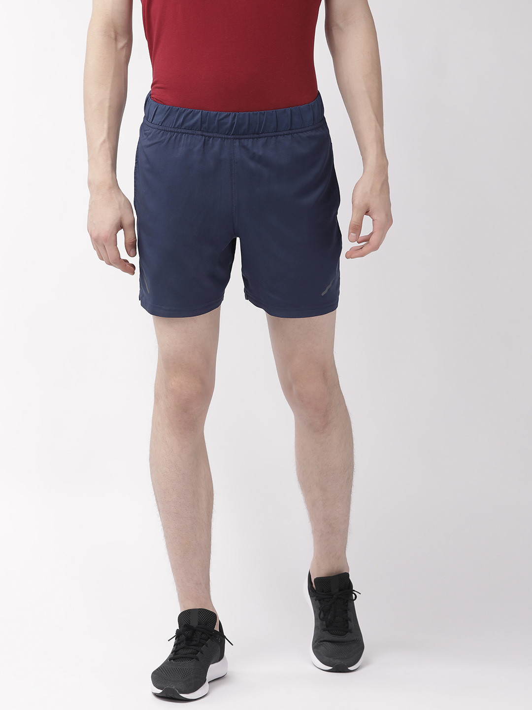 Buy Marks & Spencer Men Navy Blue Solid Regular Fit Sports Shorts