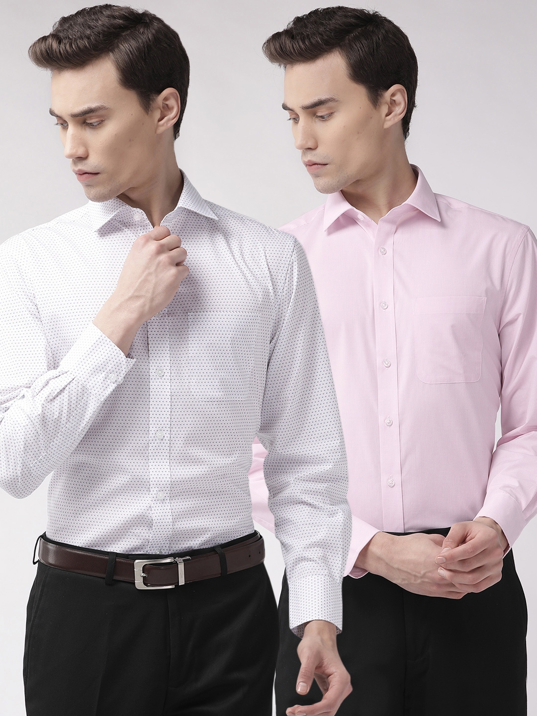 Buy Marks & Spencer Men Pack Of 2 Regular Fit Formal Shirts - Shirts ...