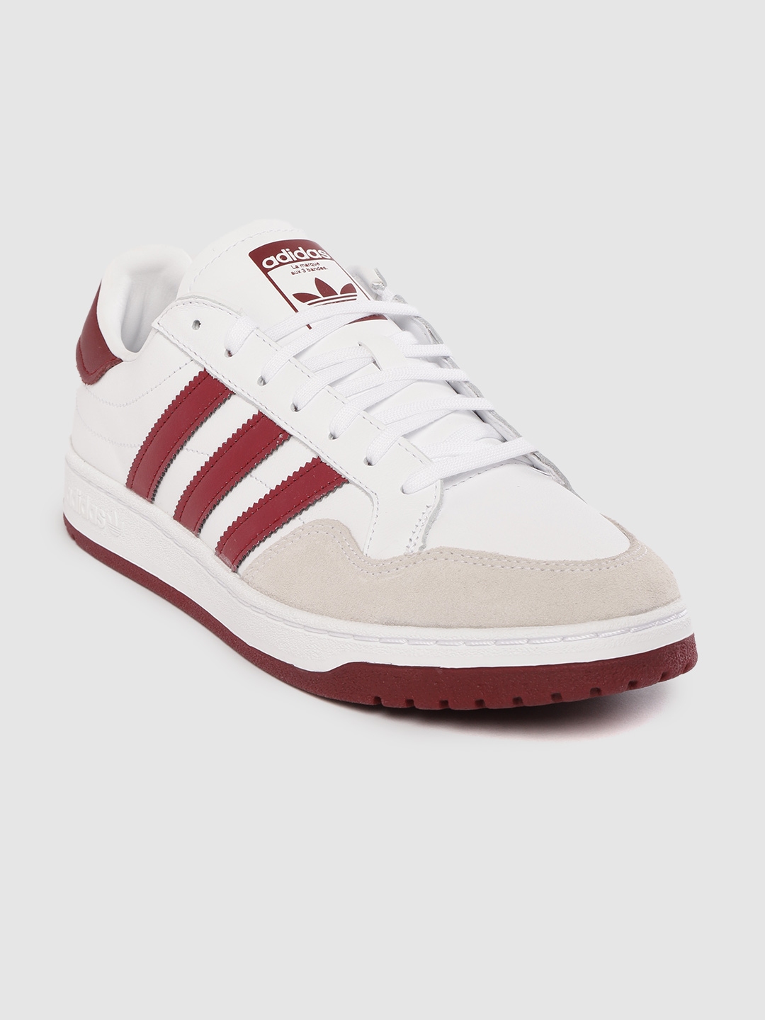 ADIDAS Originals Men White Solid Leather Excluding Trims Team