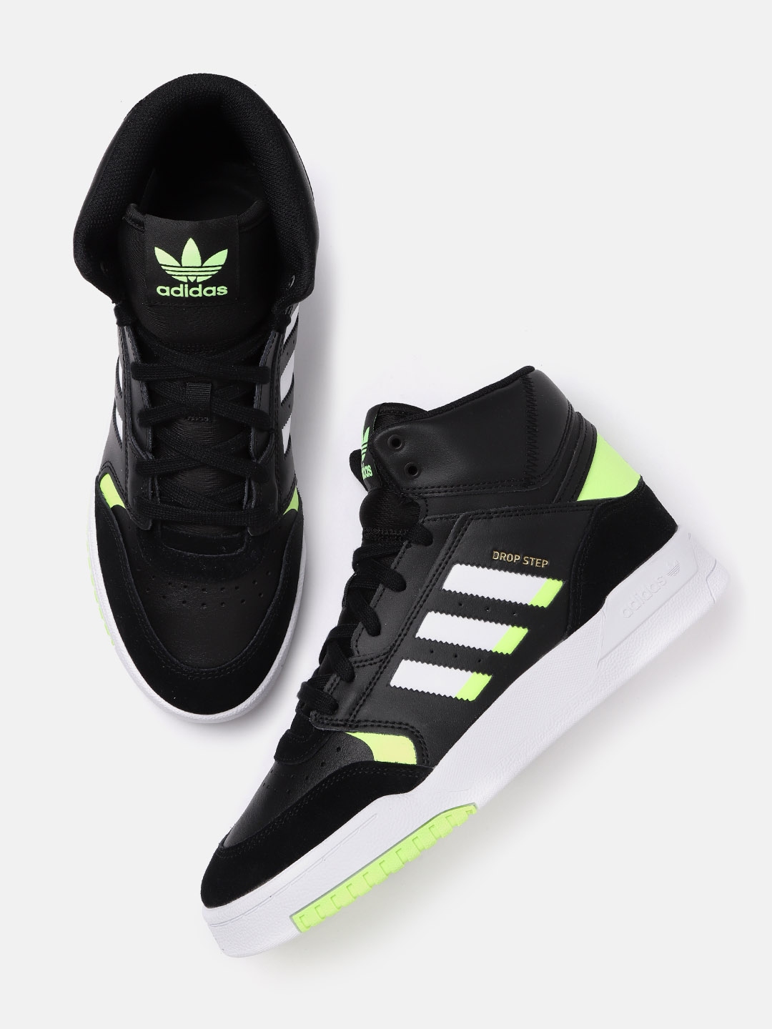 Buy ADIDAS Originals Men Black & White Drop Step Leather