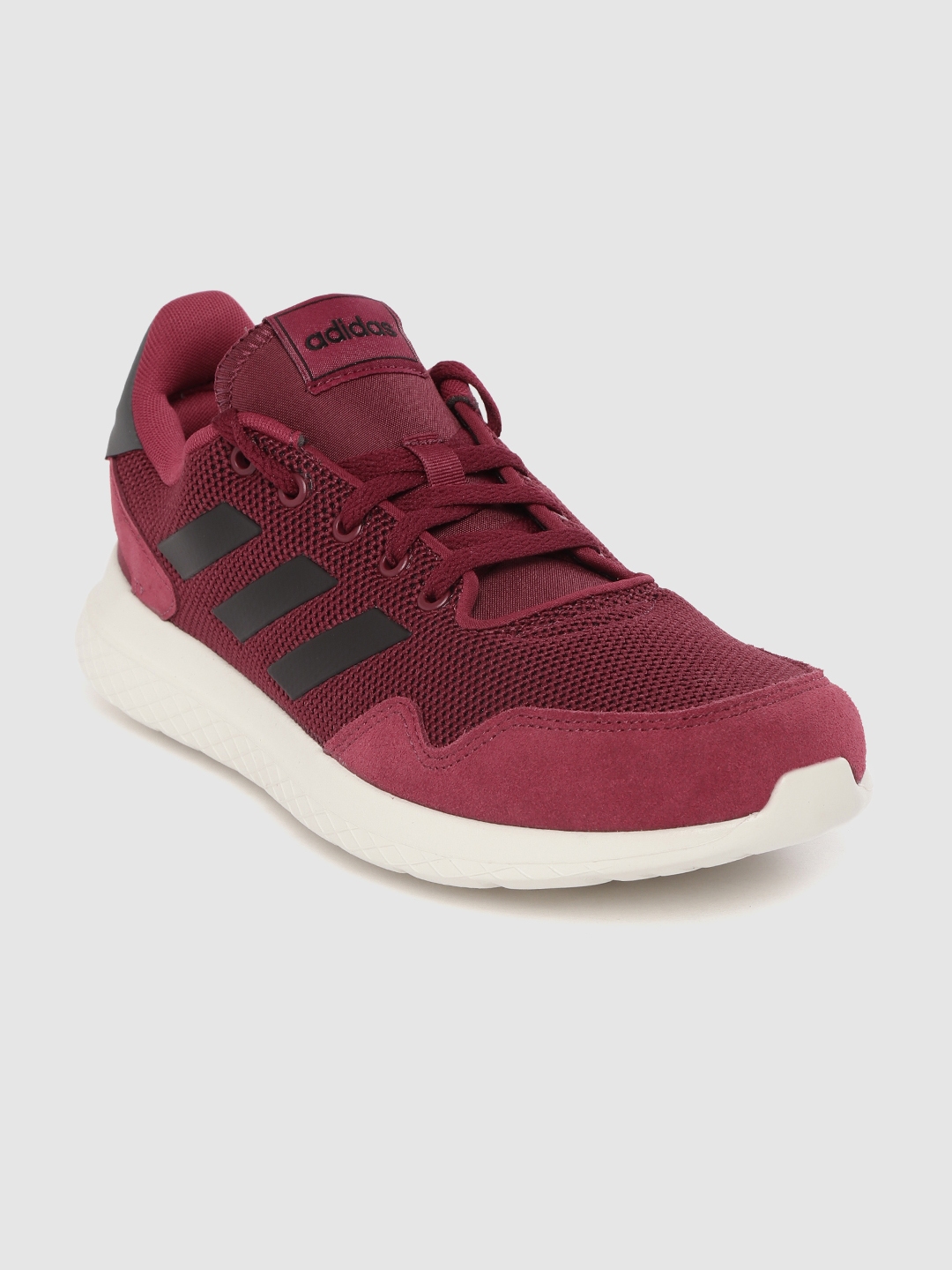 Buy ADIDAS Men Burgundy Woven Design Archivo Sneakers - Casual Shoes ...