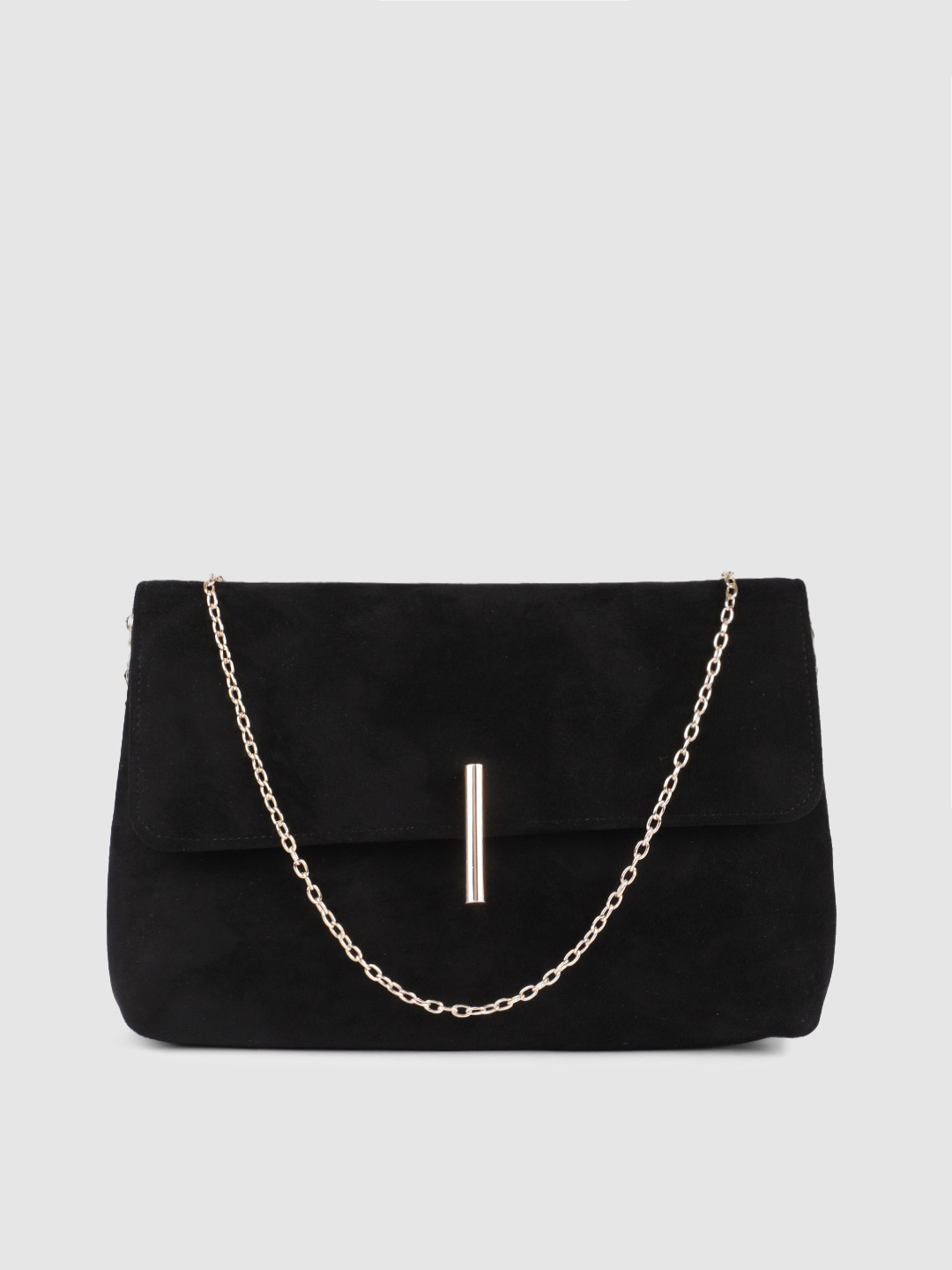 Buy Accessorize Black Solid Natasha Suede Sling Bag Handbags for