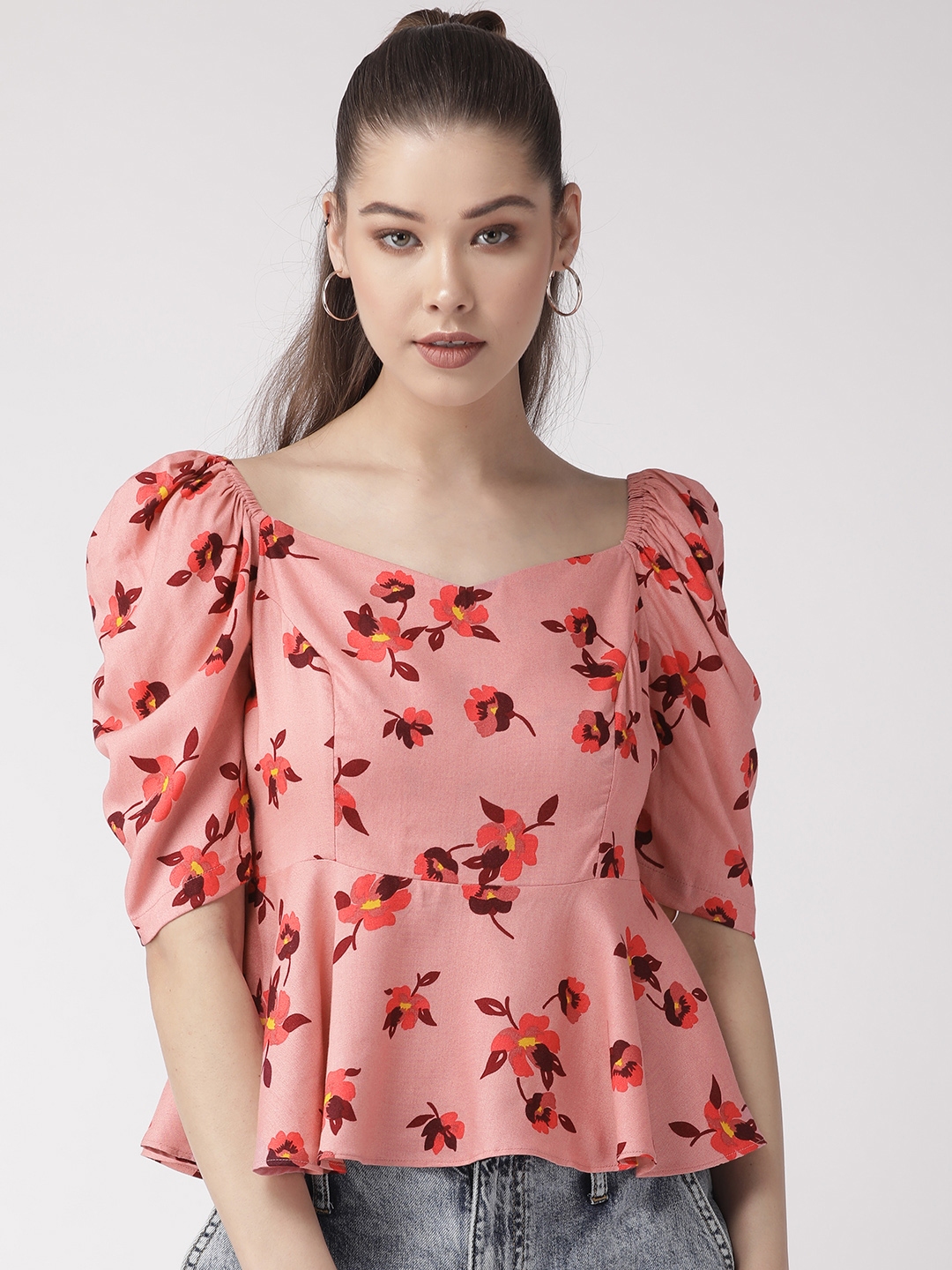 blush pink floral top