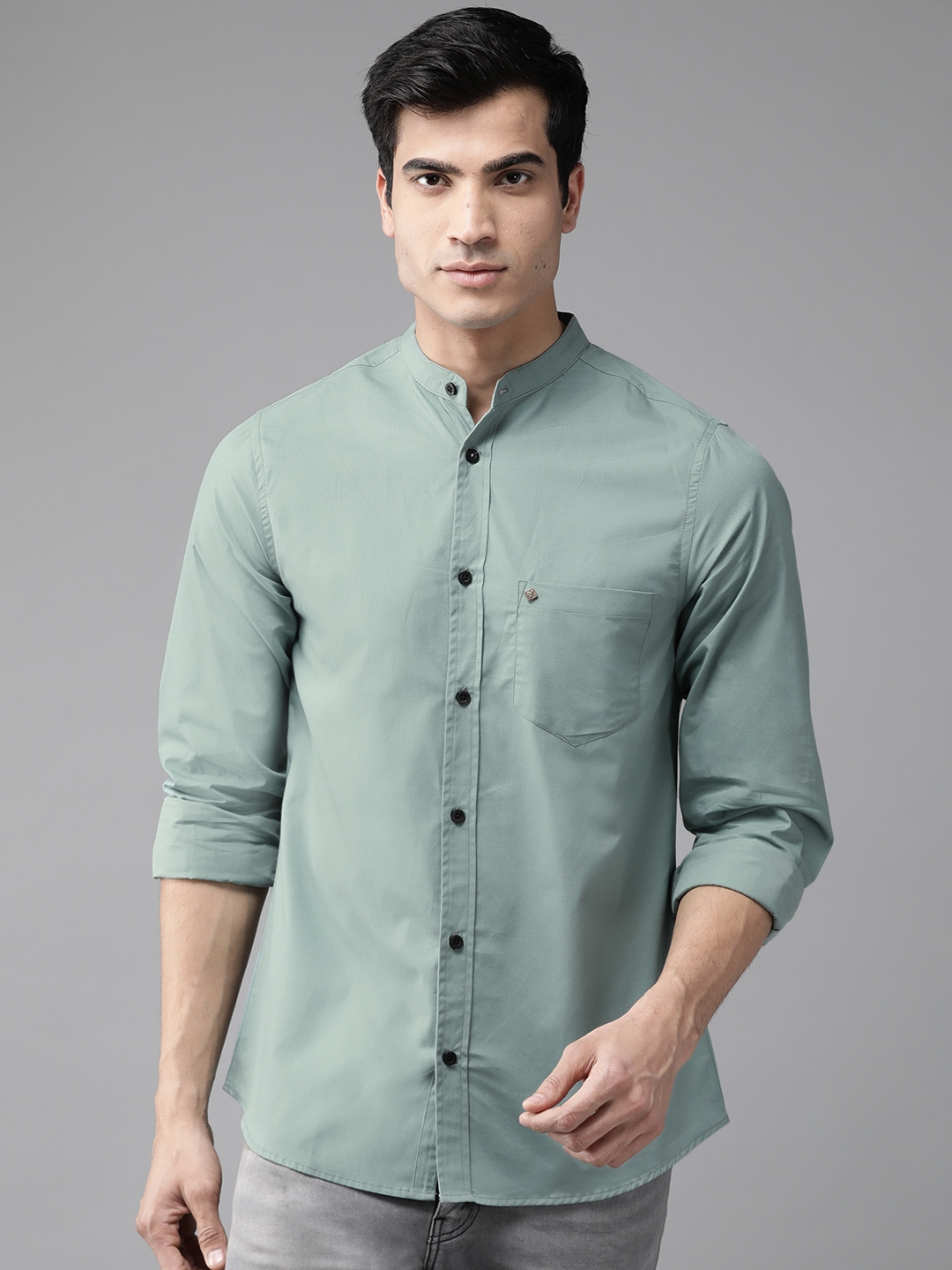 Buy Hubberholme Men Green Regular Fit Solid Casual Shirt - Shirts for ...