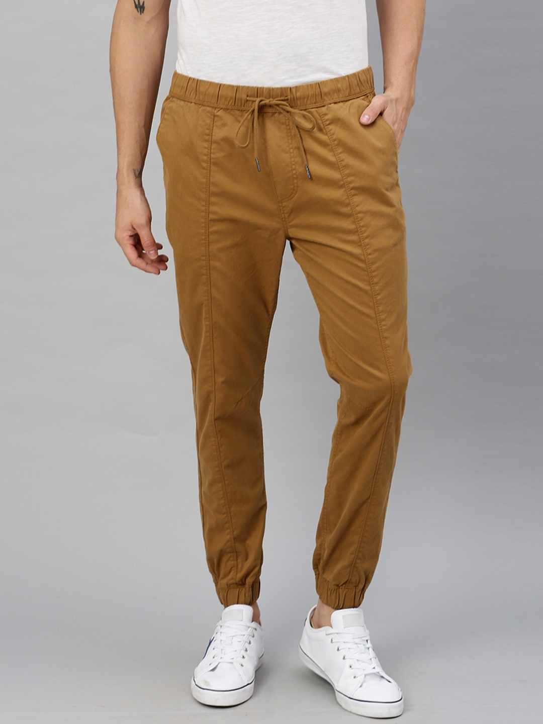 khaki track pants