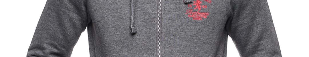 Buy Killer Charcoal Grey Lean Fit Hooded Sweatshirt - Sweatshirts for ...