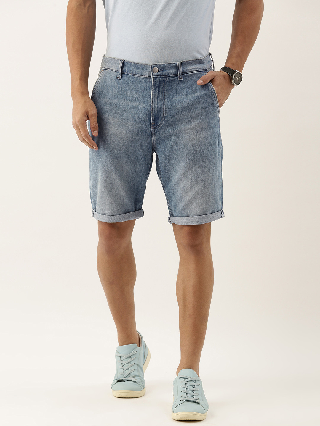 Buy Calvin Klein Jeans Men Blue Solid Slim Fit Denim Shorts Shorts