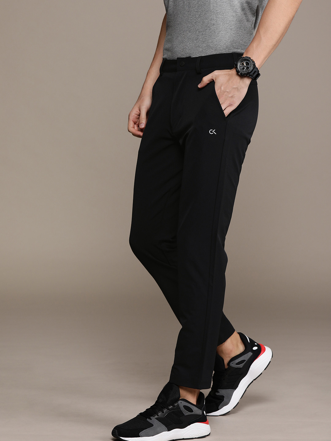 Buy Calvin Klein Performance Men Black Straight Fit Track Pants Track