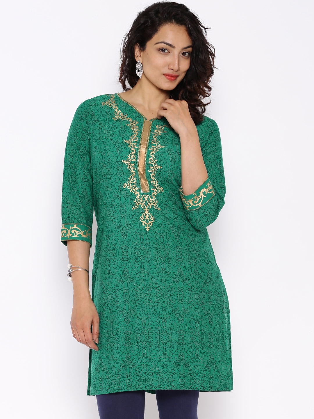 Buy Amari Green Printed Kurta Kurtas for Women 1137752 Myntra
