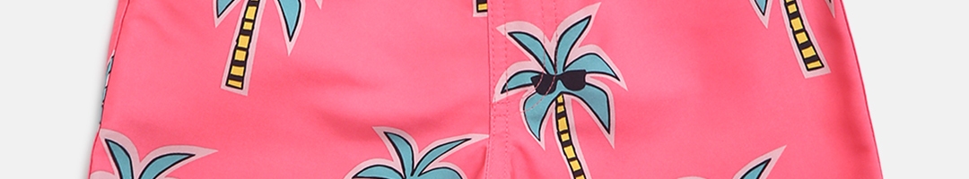 Buy Marks & Spencer Boys Pink & Green Tropical Print Sports Shorts With ...