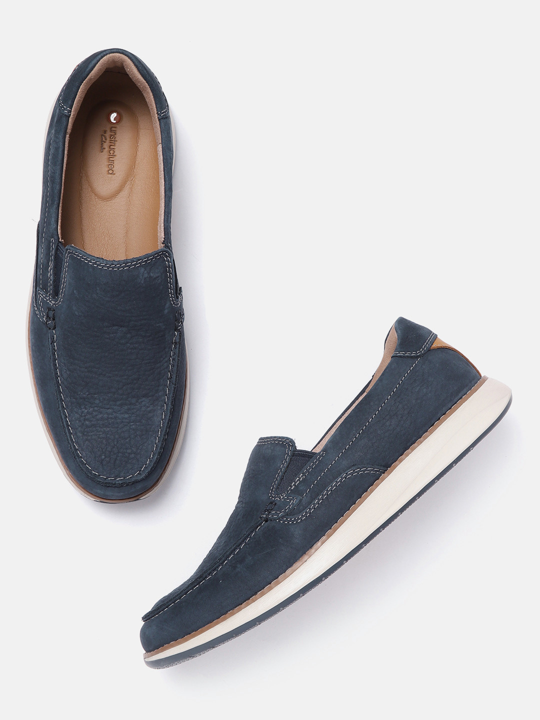 clarks navy blue shoes
