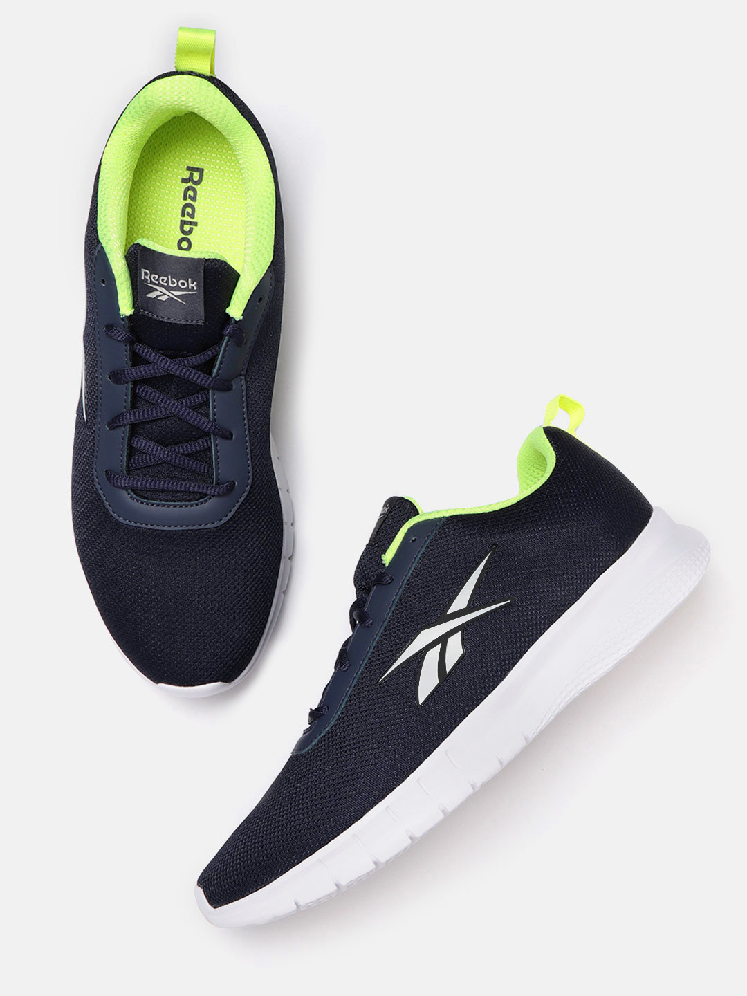 reebok navy blue running shoes