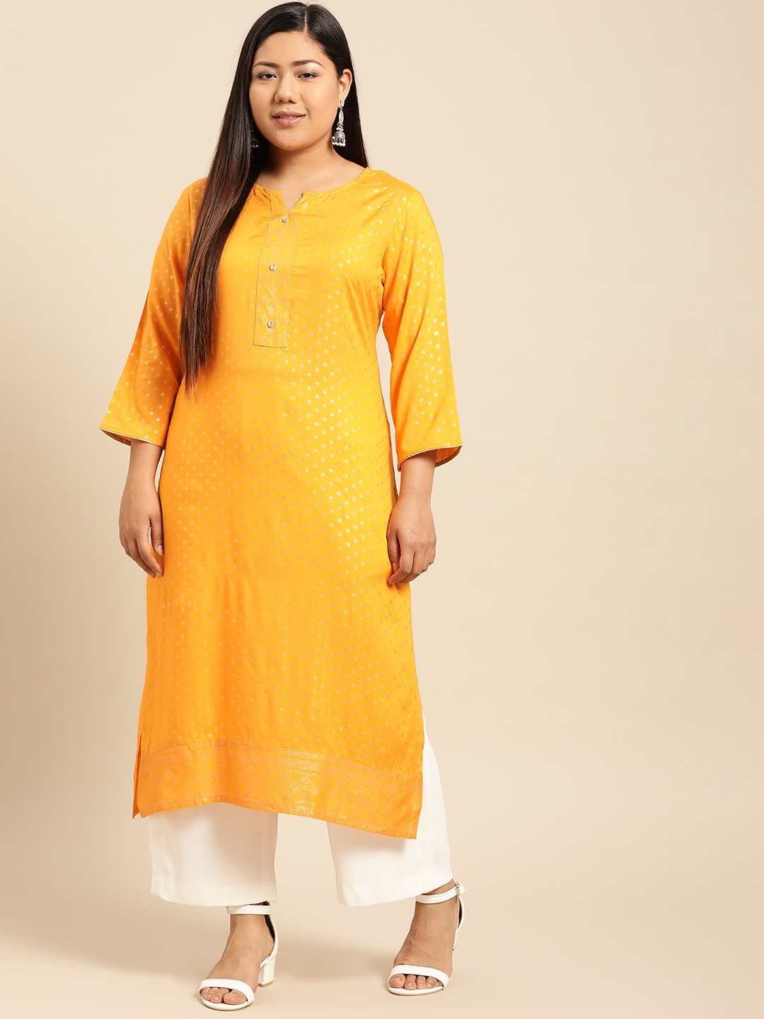 myntra mustard kurti
