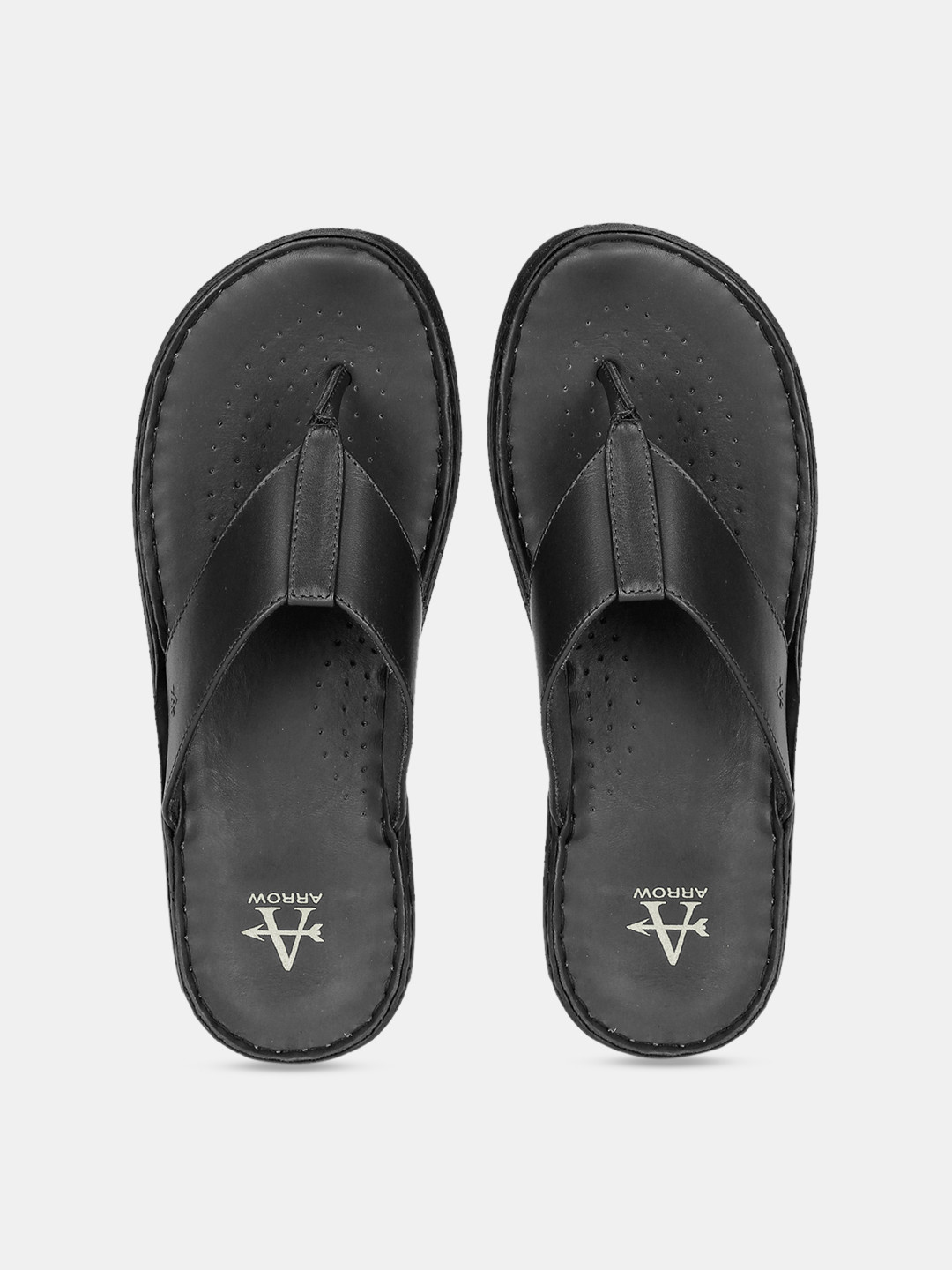 Buy Arrow Men Black Leather Sandals - Sandals for Men 11389310 | Myntra