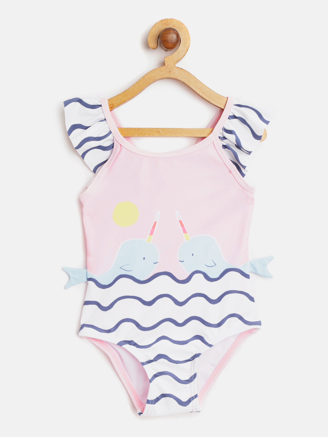 Buy Marks & Spencer Girls Pink & White Printed Swim Bodysuit Swimwear for Girls 11389776 Myntra