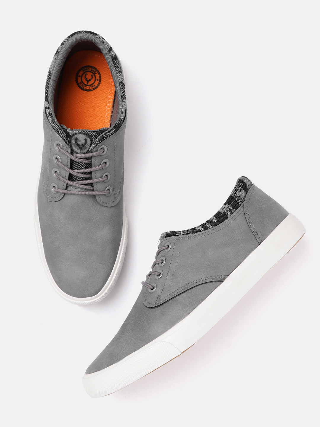 Buy Allen Solly Men Grey Solid Sneakers Casual Shoes for Men 11390156