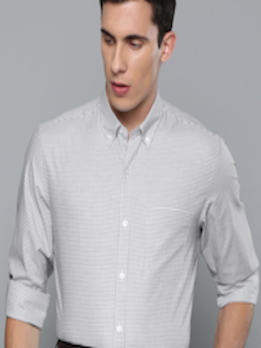 Buy Louis Philippe Men White & Grey Slim Fit Checked Formal Shirt - Shirts for Men 11390878 | Myntra