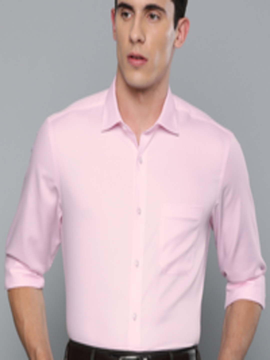 Buy Louis Philippe Men Pink Slim Fit Solid Formal Shirt - Shirts for ...
