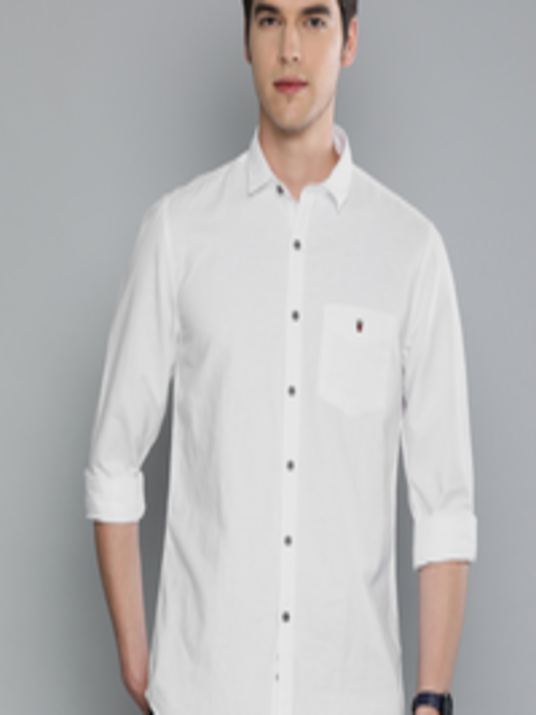 Buy Louis Philippe Sport Men White Super Super Slim Fit Solid Cotton Linen Casual Shirt - Shirts ...
