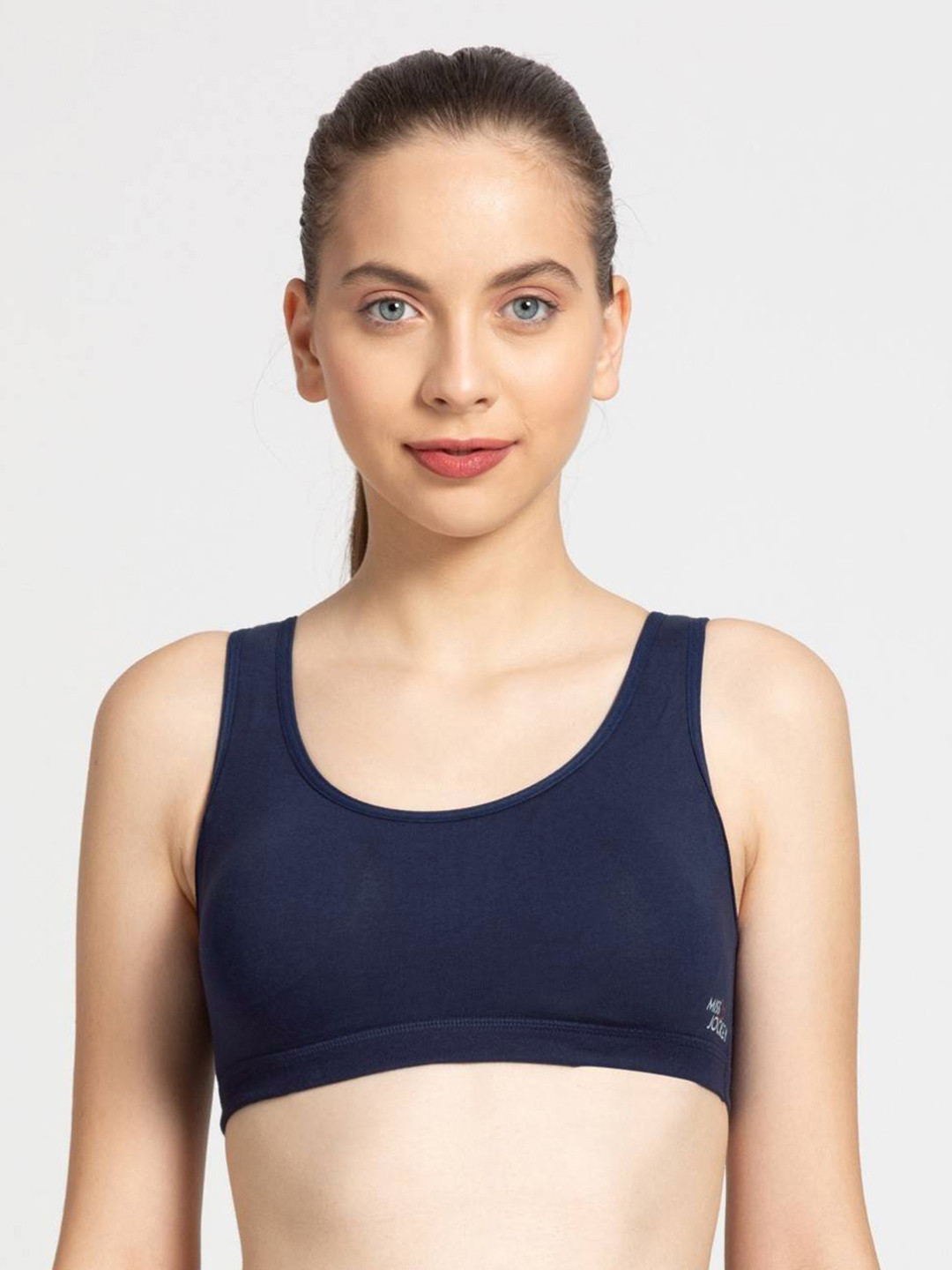 Buy Jockey Navy Blue Solid Non Wired Lightly Padded Beginners Bra MJ10