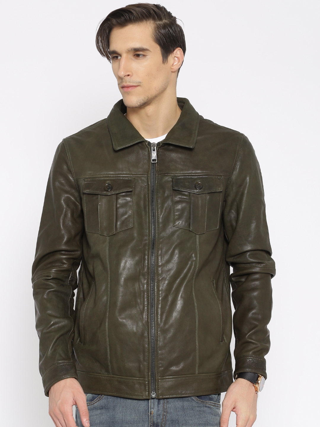 myntra leather jackets