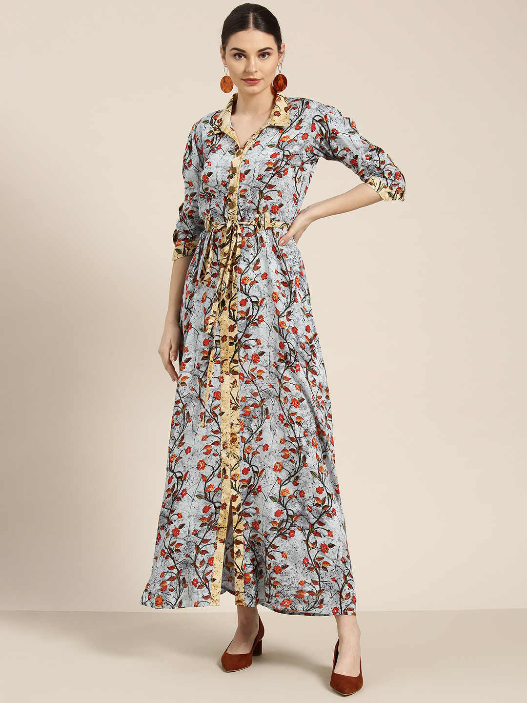 Buy WoowZerz Women Blue Red Printed Maxi Dress Dresses For Women 