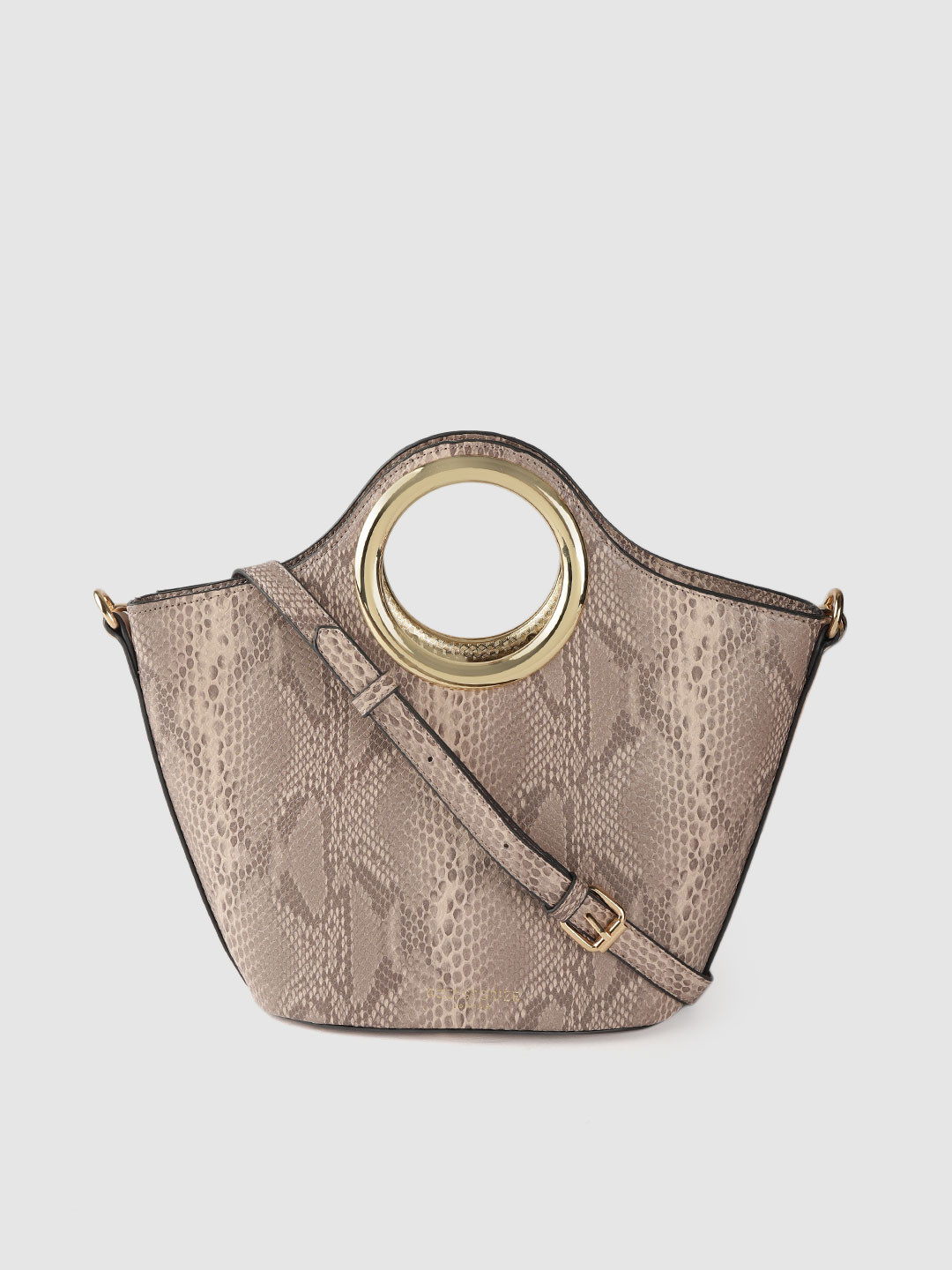 Buy Accessorize Taupe Snakeskin Textured Handheld Bag With Detachable