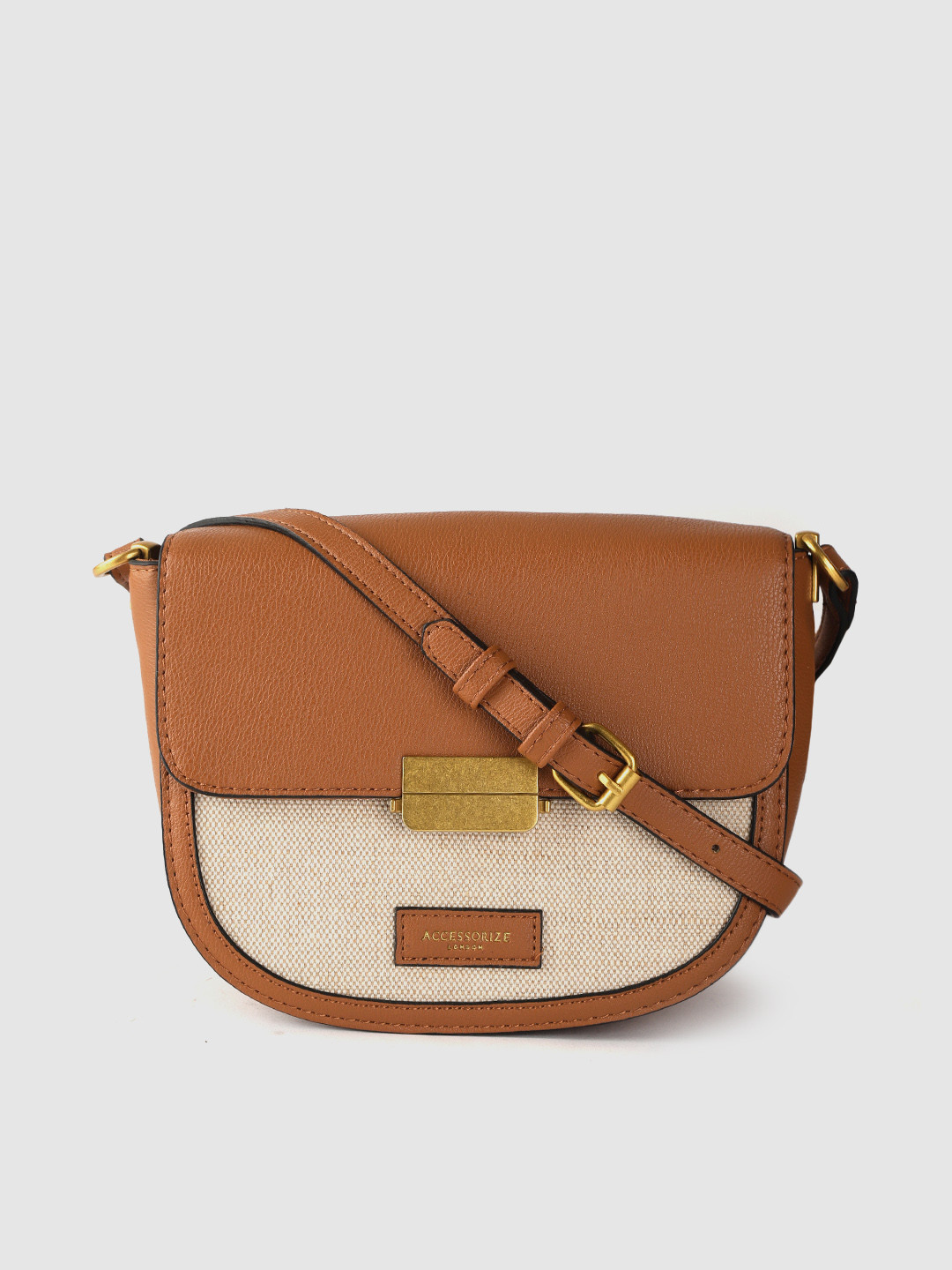 Buy Accessorize Brown & Beige Colourblocked Sling Bag Handbags for