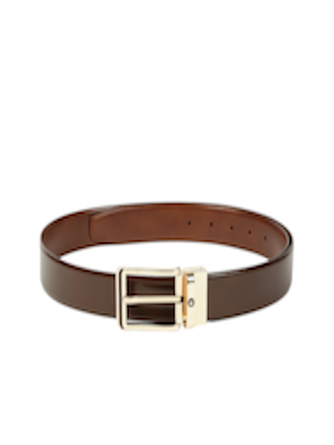 Buy Louis Philippe Men Brown Solid Reversible Leather Belt - Belts for ...