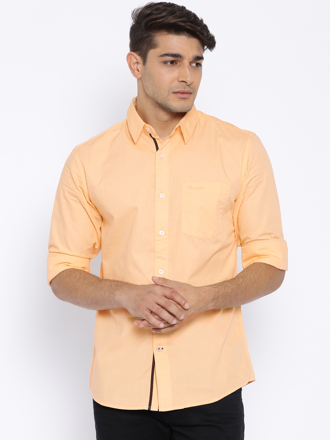 Buy Wrangler Light Peach Coloured Casual Shirt - Shirts for Men 1140713 ...