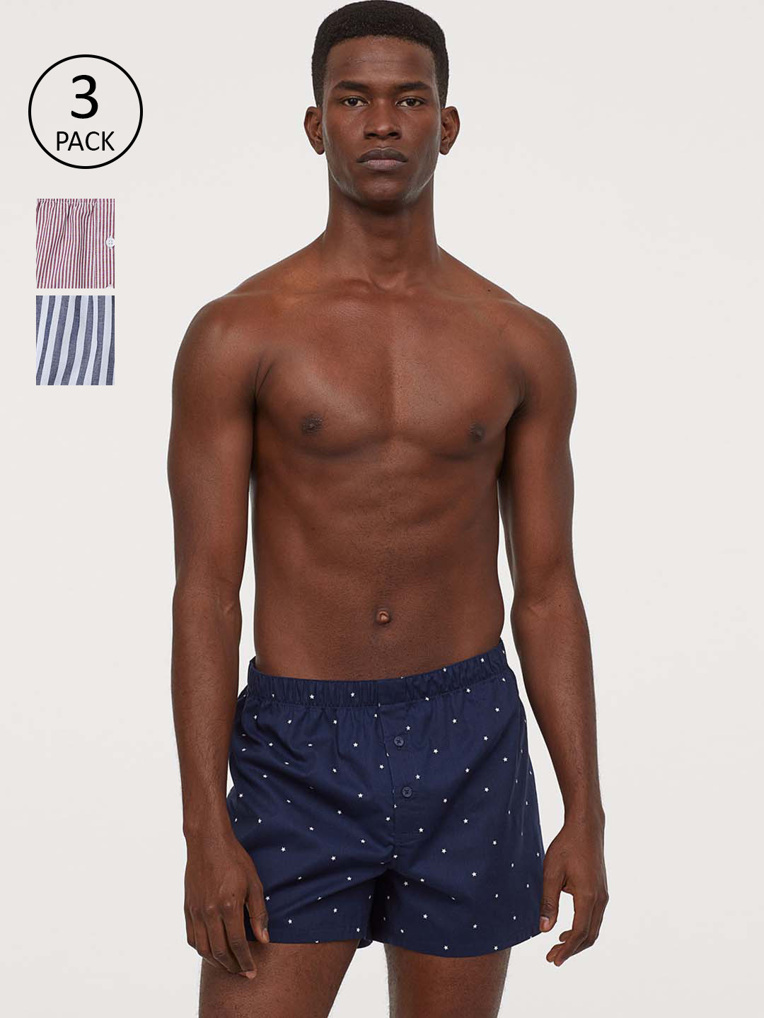 Buy H&M Men 3 Pack Woven Boxer Shorts Briefs for Men 11407550 Myntra