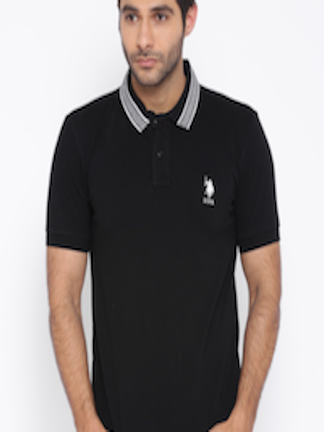 Buy U.S. Polo Assn. Black Polo Pure Cotton T Shirt - Tshirts for Men ...
