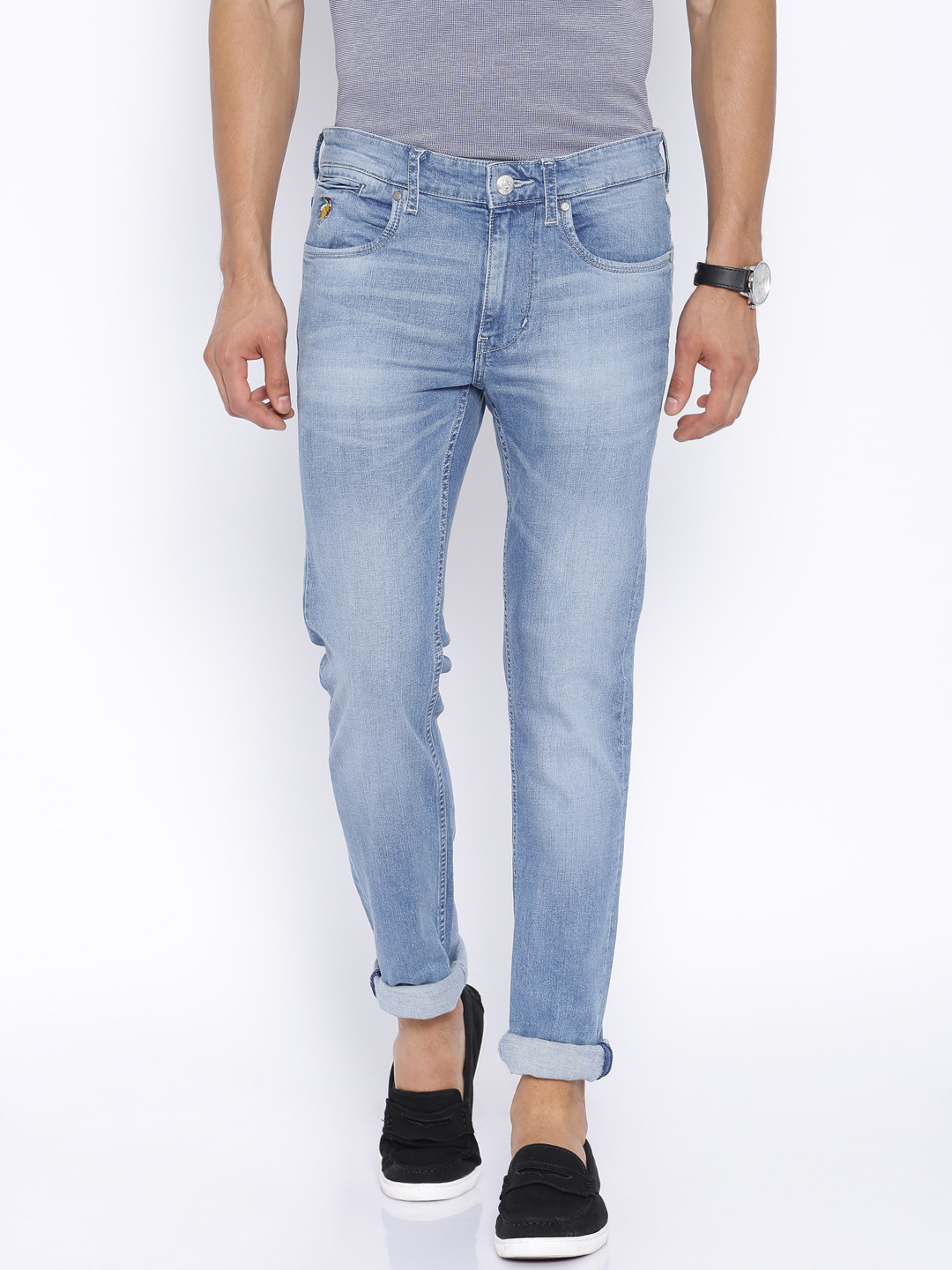 Buy U.S. Polo Assn. Denim Co. Blue Washed Regallo Skinny Jeans - Jeans for Men 1142150 | Myntra